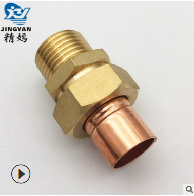 廠家批發(fā)4分-16mm承口活接紫銅管現(xiàn)貨活動(dòng)焊接式銅接頭太陽能配件